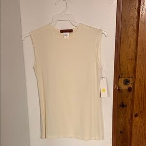 Cream Sleeveless Top